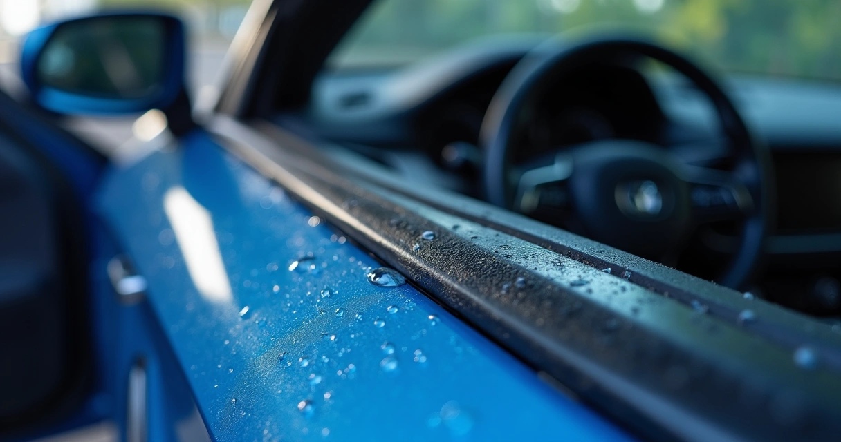 Borracha de vedação de porta de carro em detalhe 