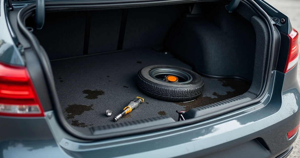 Sinais de infiltração de água no porta-malas do carro